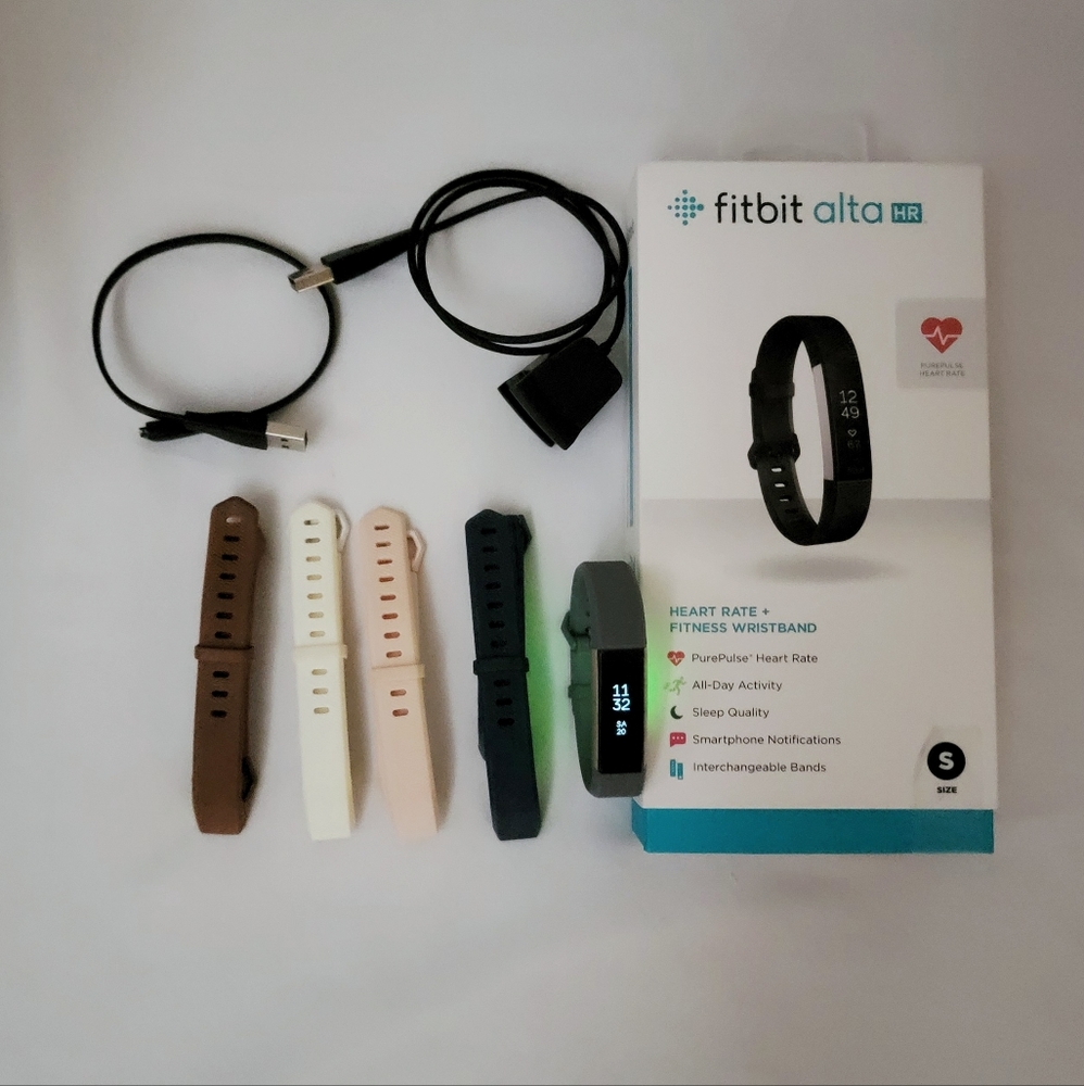 *SOLD* Fitbit Alta HR, Small, OG Box, accessories and 4 wristbands